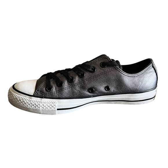 CONVERSE All Star Metallic Gray Leather Chuck Taylor Sneakers 544924C Shoes Sz 8 - Picture 8 of 12